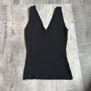 The Work Shop Ribbed V-Neck Wide Strap Tank
